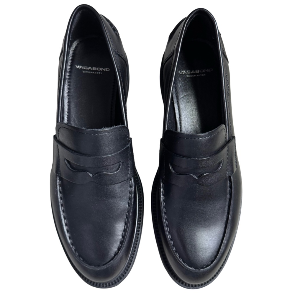Vagabond Black Leather Alex W Loafers, 38